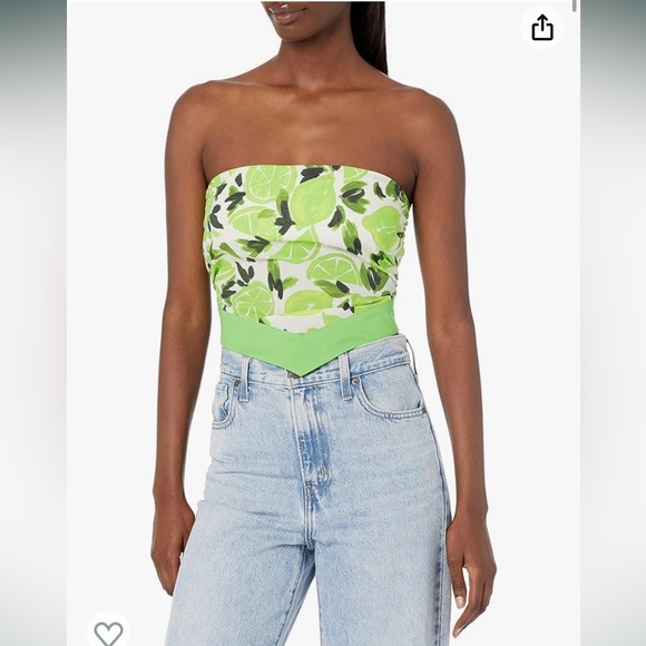 Steve Madden Tops - Steve Madden Lime Strapless Bandana Brandy Top